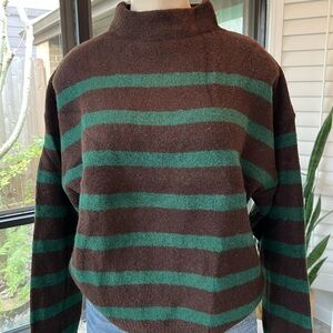 Striped Brown and Green Sweater
